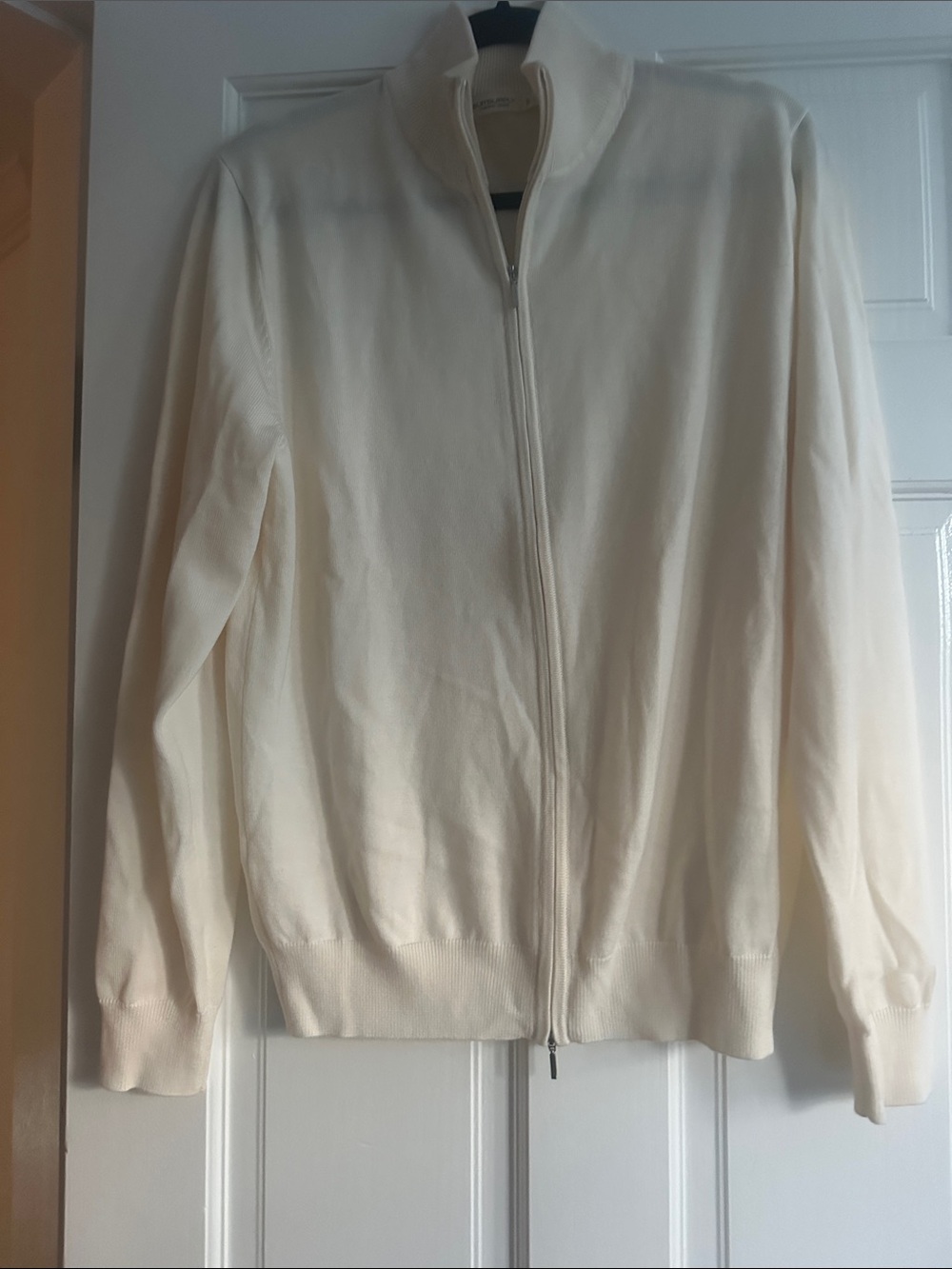 Suit supply Cream Full-Zip Lightweight Cardigan Sweater